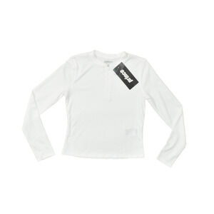 Prince Girls Mesh Quarter Zip Pullover Wicking Tennis Top White Size S (8-9) NEW